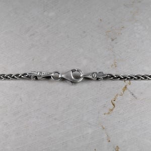 Spiga Chain with Fleur de Lis or Dots Clasp, the Final Look is Silver Polished or Silver Oxidized Polished or Silver Oxidized Matte