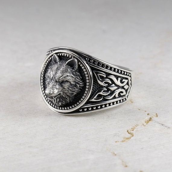 Wolf Head Ring With Gothic Design Alpha Majestic Comfort Fit Signet Ring Real Sterling Silver 925 Animal Jewelry Accessories for Men Women Etsy