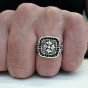 Gothic Style Ring, Chevalier Ring, Men Ring, Silver Ring, Medieval Ring, Antique Man Ring, Knight Ring, Silver Man Ring, Byzantine Man Ring