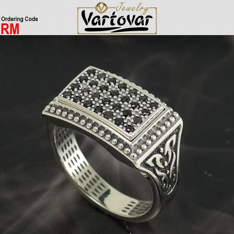 Chevalier Ring, Man Statement Ring, Medieval Man Ring, Gothic Ring, Man Signet Ring, Square Man Ring, Silver Man Ring, Sterling Signet Ring image 3