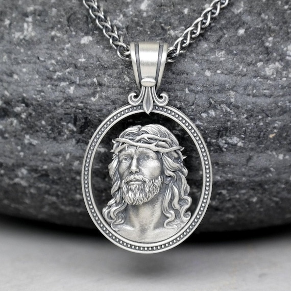 Collier Avec Christ En Argent Sterling - Grand Modèle, Chaîne Incluse, Neuf Avec étiquette
