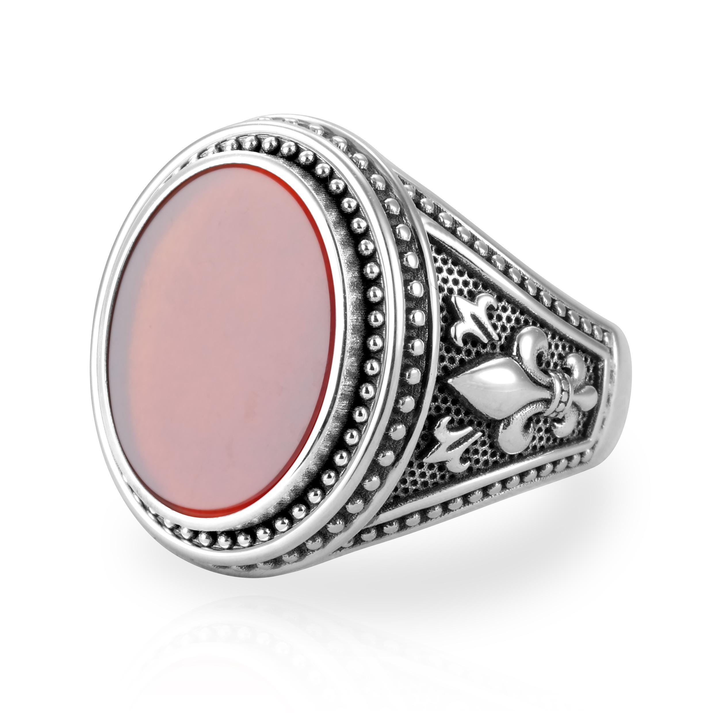 Buy Signet Ring With Black Onyx Stone, Oval Shape Chevalier With
