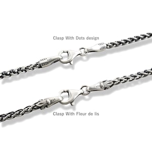 Chaînes tressées style blé 2,5 mm pour pendentifs en plusieurs tailles, argent sterling 925, chaîne en argent pour homme toutes les longueurs, cadeau pour lui