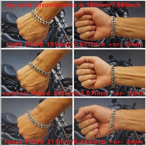 Man Silver Bracelet, STERLING Man Jewelry, Chain Sterling Bracelet, Byzantine Chain, Medieval Bracelet, Knight Bracelet, Biker Bracelet image 7