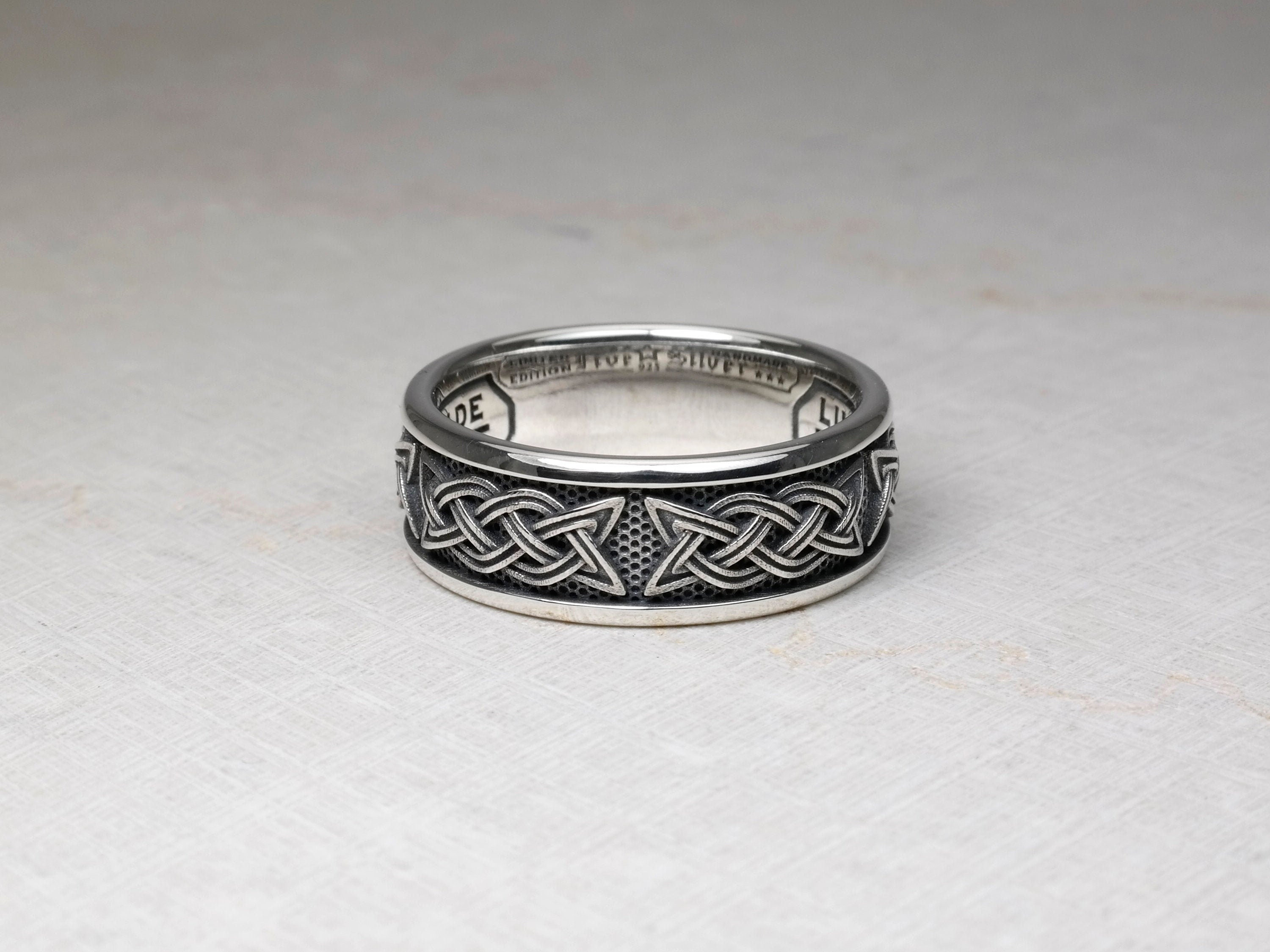 Trinity Knot Ring Celtic Knot Band Sterling Silver 925 Men | Etsy