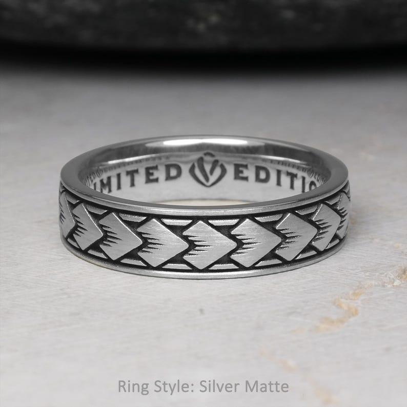 Samoan Ring With Arrow Pattern Hawaiian Wedding Band Polynesian Tattoo ...