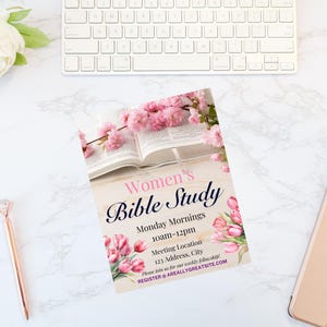 Editable Women's Bible Study Flyer - Church Invitation Template - Canva Bible Flyers - Digital Download - Women's Ministry Flyer - Printable