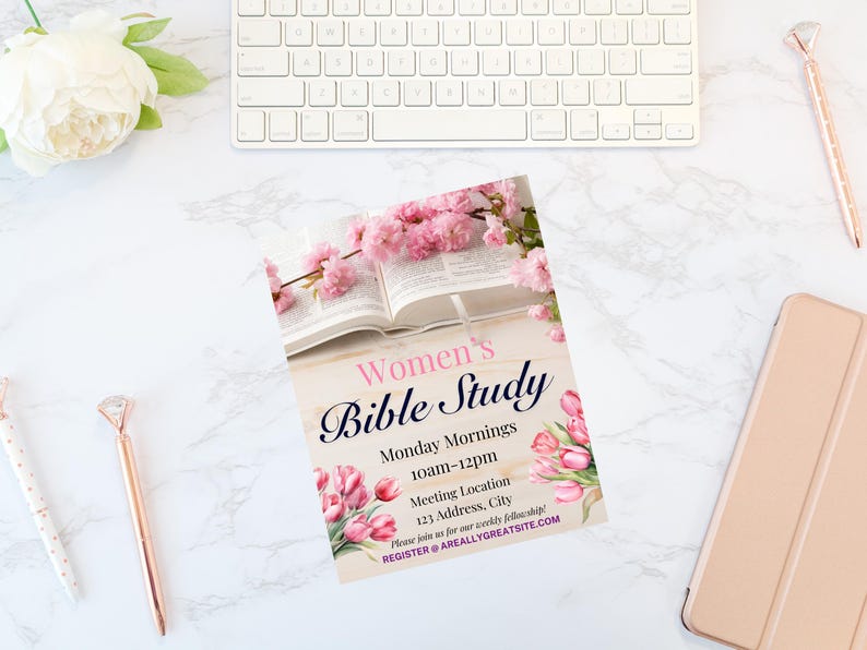 Editable Women's Bible Study Flyer - Church Invitation Template - Canva Bible Flyers - Digital Download - Women's Ministry Flyer - Printable