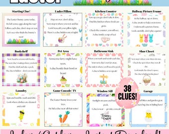 Easter Scavenger Hunt Clues, Kids Easter Game (Printable)