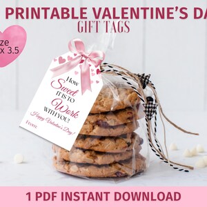 Coworker Valentine&#39;s Day Gift Tags - Printable for Sweets - Staff Appreciation - Instant Download - Valentine&#39;s Day Gift Tags for Teachers