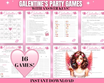 Galentine's Day Games Bundle, Ladies Night Printable Trivia (Digital Download)