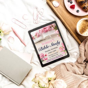 Editable Women's Bible Study Flyer - Church Invitation Template - Canva Bible Flyers - Digital Download - Women's Ministry Flyer - Printable