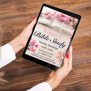Editable Women's Bible Study Flyer - Church Invitation Template - Canva Bible Flyers - Digital Download - Women's Ministry Flyer - Printable