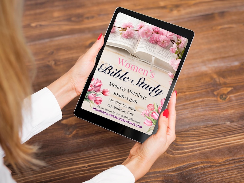 Editable Women's Bible Study Flyer - Church Invitation Template - Canva Bible Flyers - Digital Download - Women's Ministry Flyer - Printable