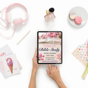 Editable Women's Bible Study Flyer - Church Invitation Template - Canva Bible Flyers - Digital Download - Women's Ministry Flyer - Printable