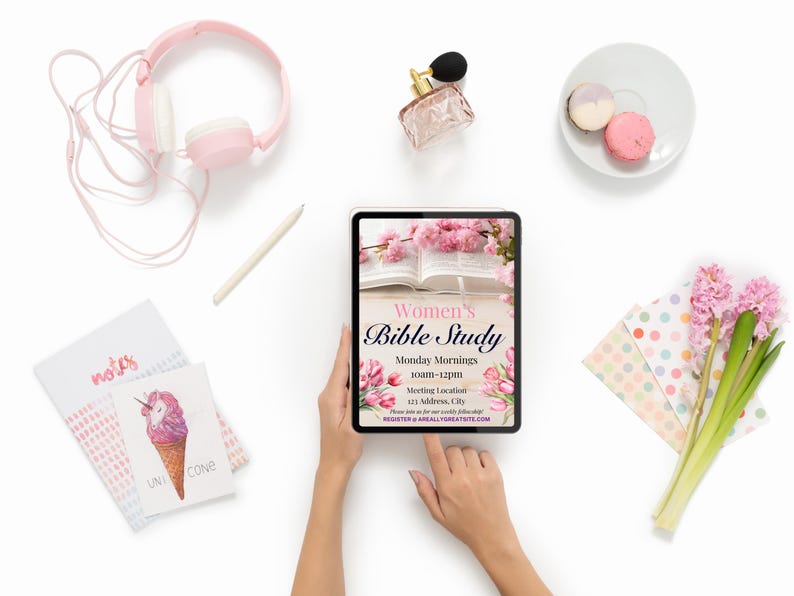 Editable Women's Bible Study Flyer - Church Invitation Template - Canva Bible Flyers - Digital Download - Women's Ministry Flyer - Printable