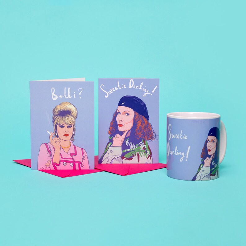 Carte Patsy Stone Bolli amusante - absolument fabuleuse - avec enveloppe rose fuchsia - Joanna Lumley - buvez-vous avec votre meilleur ami - Icône gay image 7