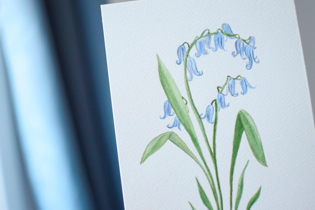 Bluebell Wall Art // Original Painting, Home Decor, Painted Bluebells