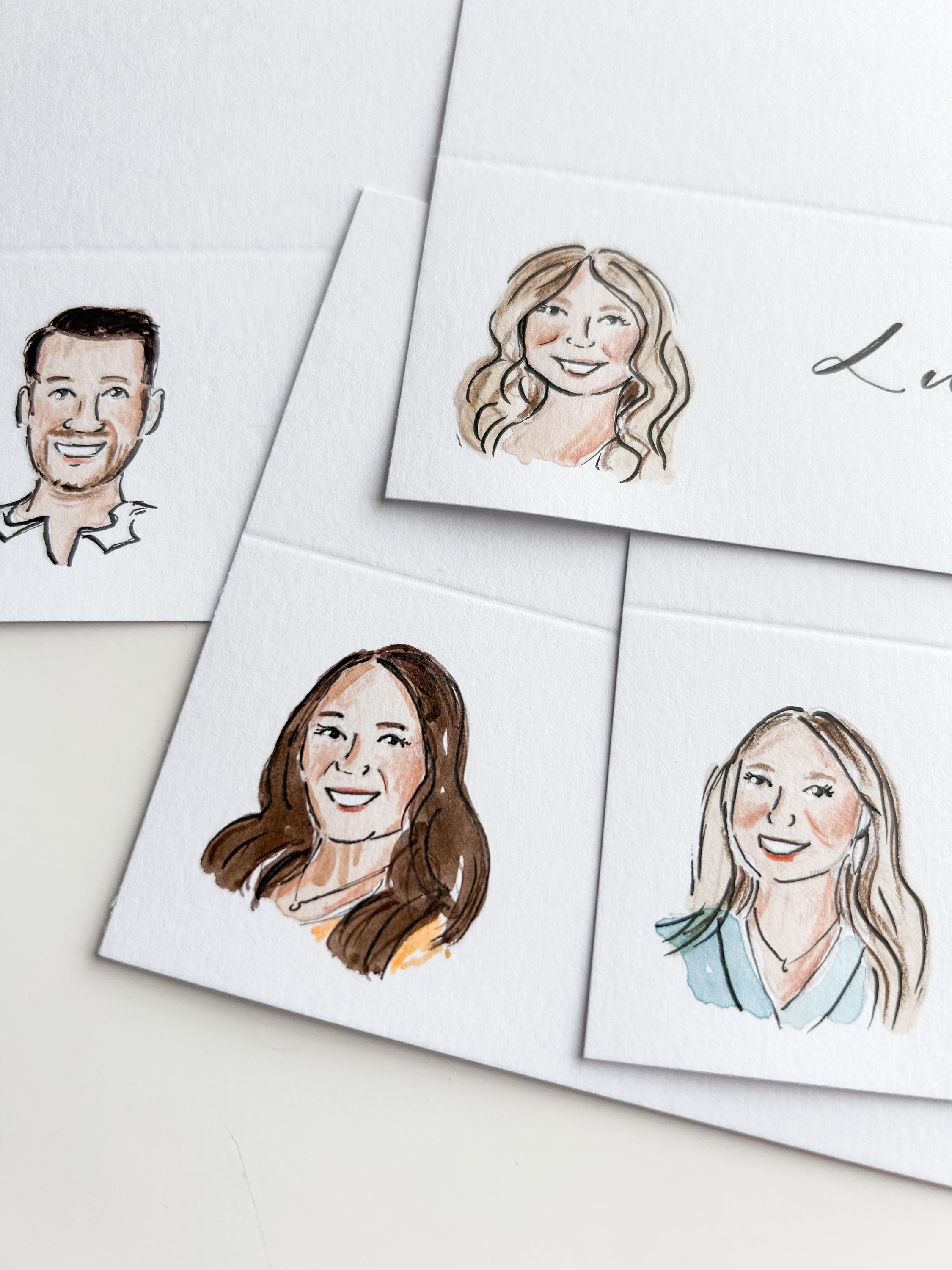 Personalised Portrait Place Cards // Unique Wedding Table Decor ...