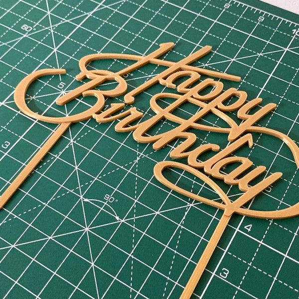 Decorazione per torte 3D Printed - Happy Birthday - Personalizzabile