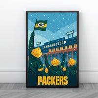 Green Bay Packers Vintage Look Poster, Unframed - Etsy