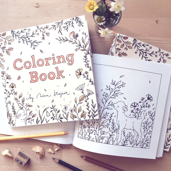 Coloring Book - Animal inspired lovely Illustrated book by Nina Štajner