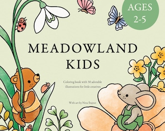 Livro de colorir Animais da Floresta: Meadowland Kids para crianças de 2 a 5 anos (Download Digital)
