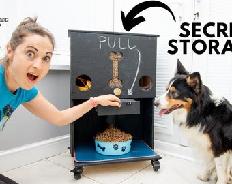 PLANS: DIY Dog Food Dispenser Portion Feeding Station Biscuits