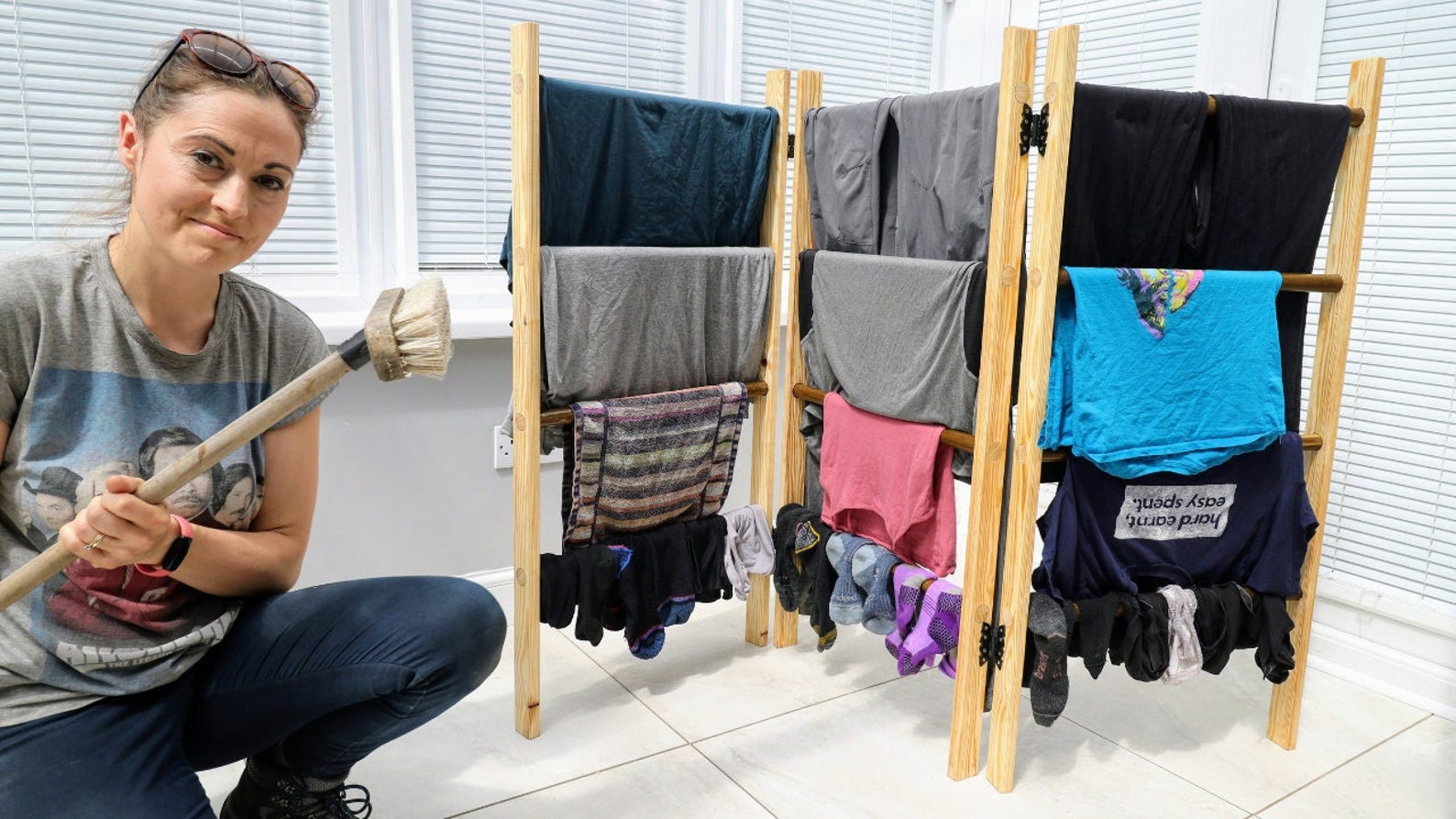 PLANS: DIY Easy Wooden 3 Folding DIY Clothes Drying Rack/laundry ...
