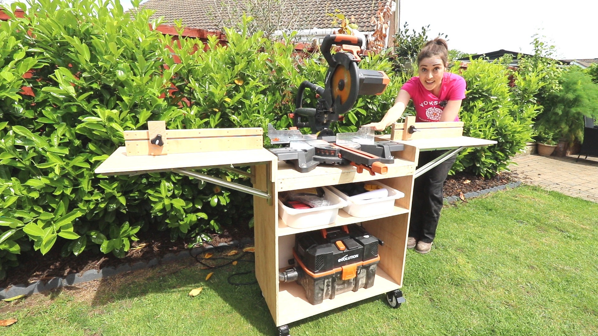 PLANS DIY Mobile Mitre Saw Stand/station With Wheels, Extension Arms