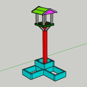 Woodworking PLANS: 2 Tier Planter with Bird Table Plans PDF | Feeder/Flower Garden Corner Idea | Cut List | (Digital File Download)