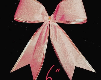 Dusky pink velvet 6" bows for Christmas/occasion....set of 6