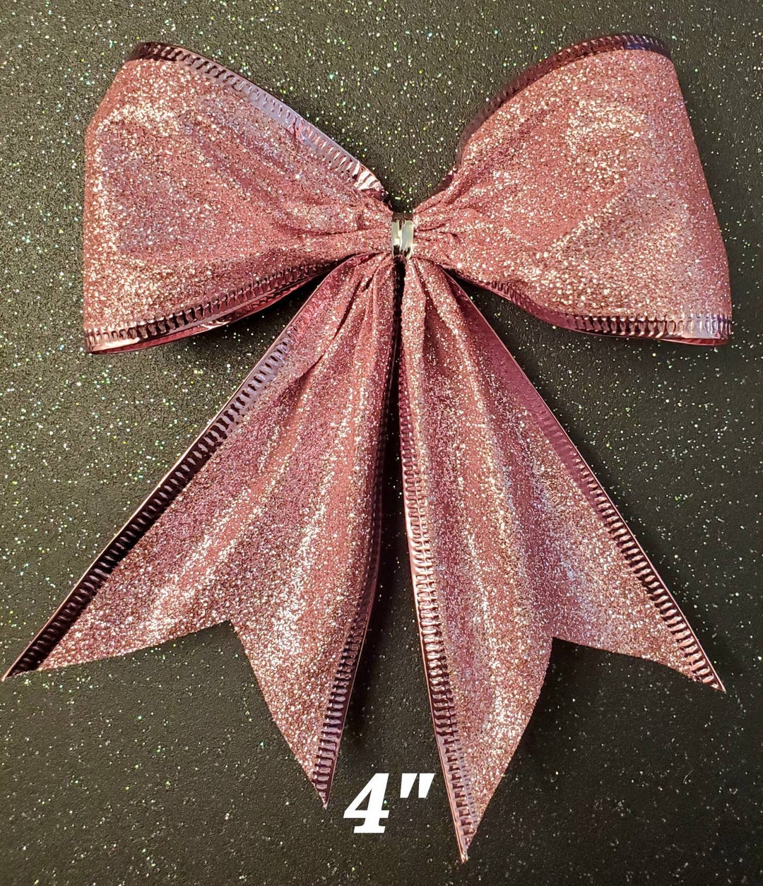 Christmas Glitter Bow...baby Pink Set of 5.... Etsy