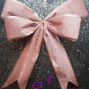 Tree Topper Large Luxury  Dusky pink velvet double bow for Christmas/Occasion