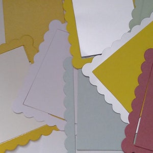 25 x Rectangle Scalloped Shaped Die Cut Frames in Assorted Mixed Colours