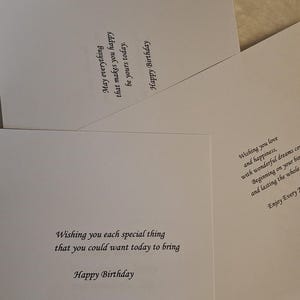 Paquete de 70 insertos para tarjetas de cumpleaños, compatibles con tarjetas A5 y A6. Papel blanco de 80 g/m². imagen 7