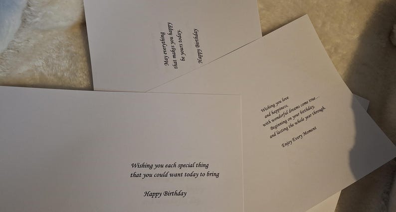 Paquete de 70 insertos para tarjetas de cumpleaños, compatibles con tarjetas A5 y A6. Papel blanco de 80 g/m². imagen 7