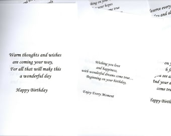 Pack Of 70 X Birthday Card Inserts to fit a5 and a6 Cards. 80gsm White Paper