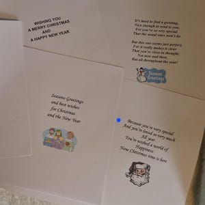 10 tarjetas navideñas preimpresas A4 (para A5) con insertos/versos - Papel blanco de 80 g/m²