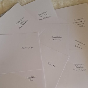 20 x A6 Mixed Pre-printed Inserts/Verses - 80gsm White paper