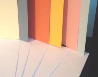 10 x A5 Mixed Coloured Card Blanks With White Envelopes 240gsm -  Coloures are picked at random