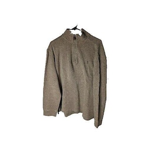 Polo Ralph Lauren 1/4 Zip Sweater Mens Size XL Brown Long Sleeve Pullover VTG