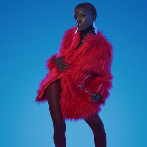 ブルーフェイクファーコートジャケット - Etsy 日本