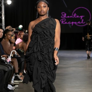 Black Royal Sheer Midi Dress
