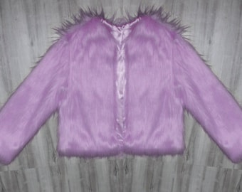 Lavender Toddler Winter Coat /Kid's Faux Fur Jacket Child Glam Faux Fur Coat / Girl's Coat/ Girls Fancy Dressy Faux Fur Jacket/Faux Fur