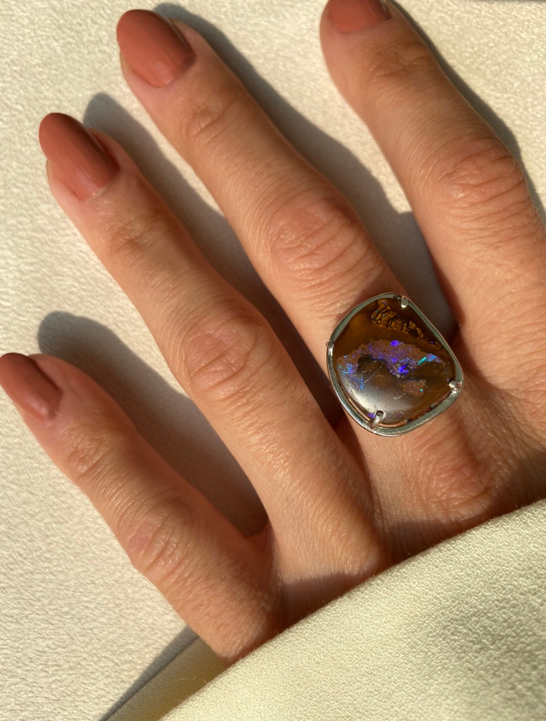 Australian Boulder Opal ring