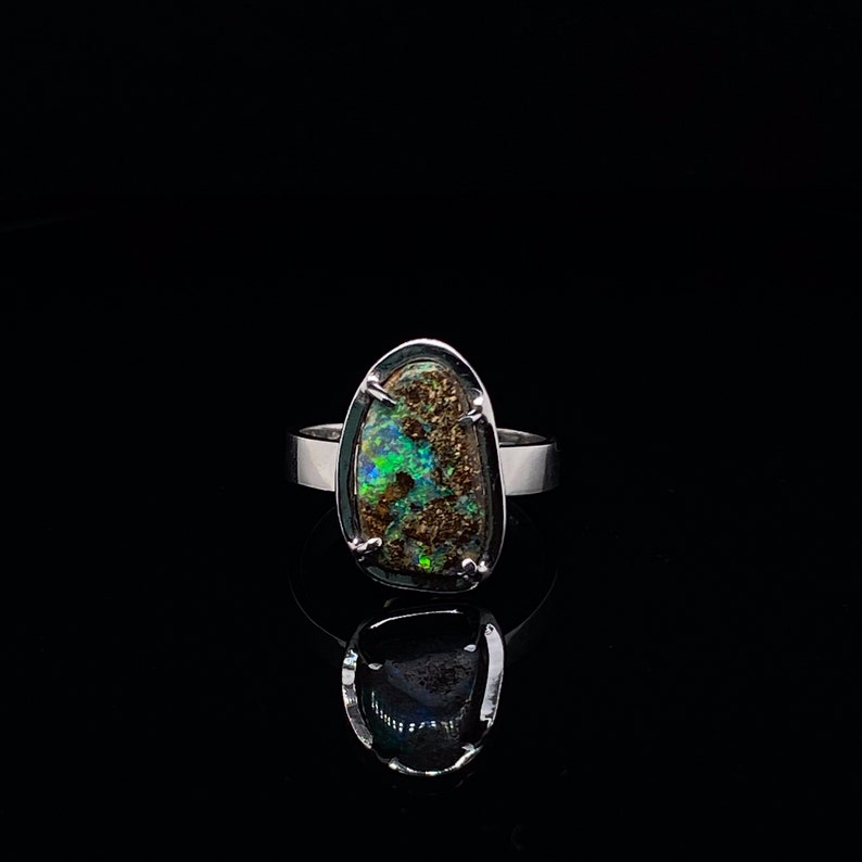 Australian Boulder Opal ring