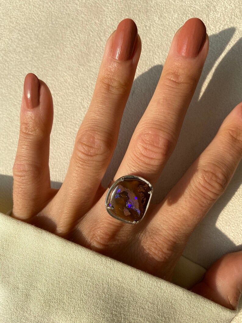 Australian Boulder Opal ring