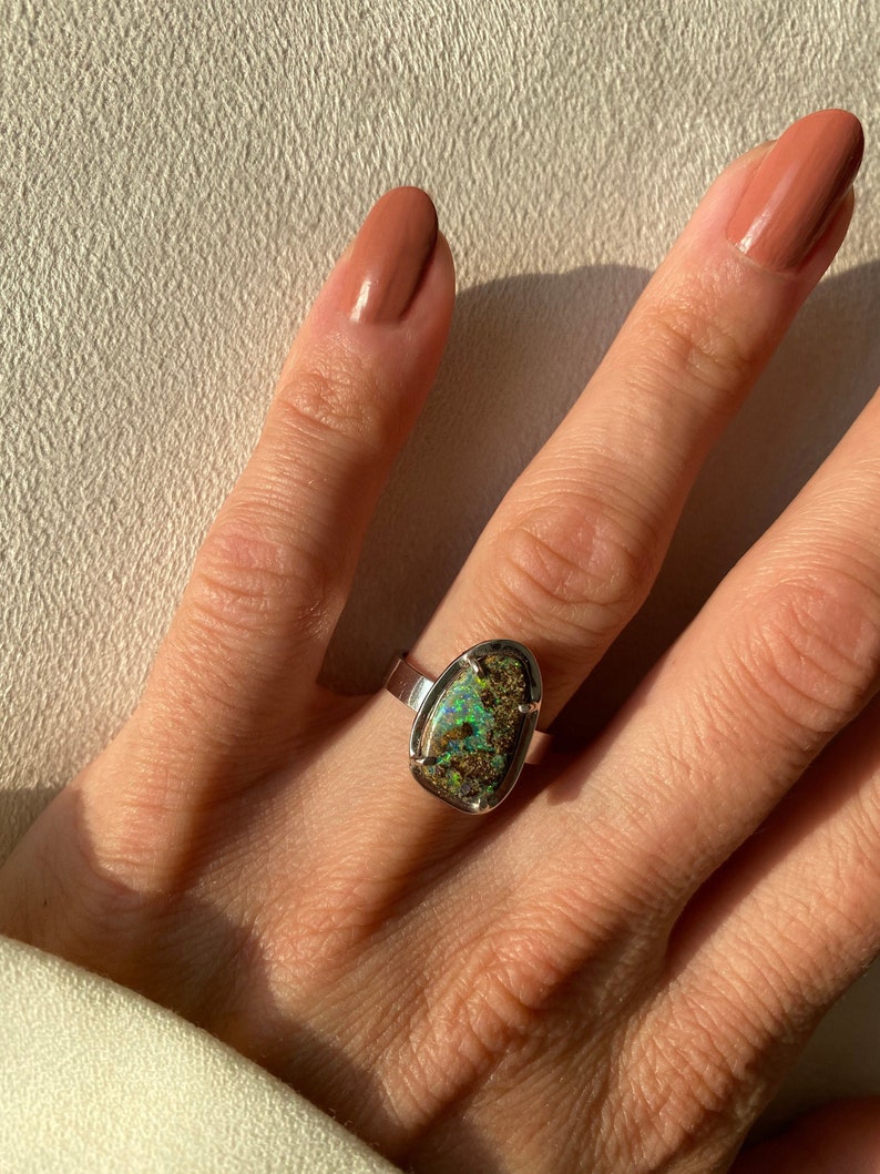 Australian Boulder Opal ring