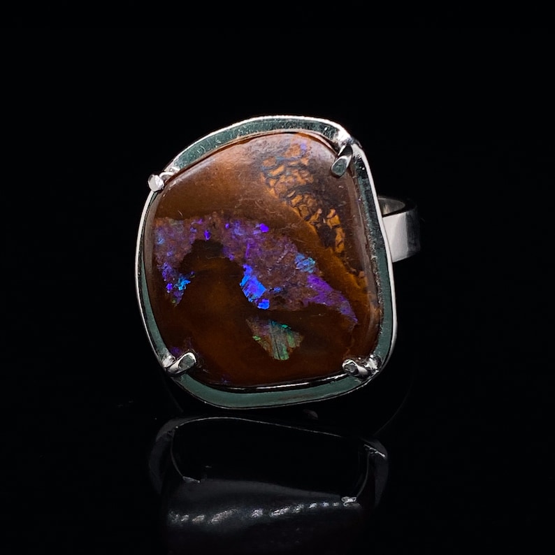 Australian Boulder Opal ring